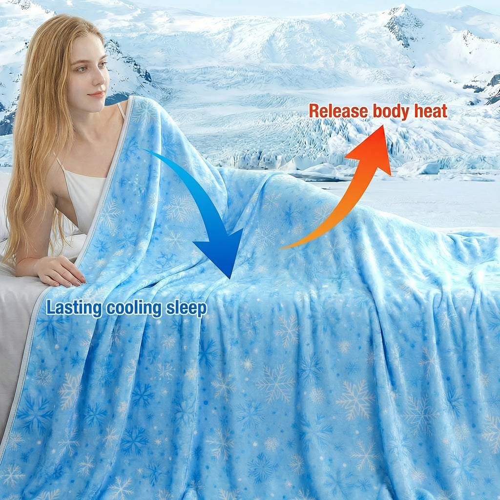 Single-piece Summer Cooling Blanket, Bamboo Fiber Cooling Blanket, Double-Sided Cooling Fabric, Soft Against Skin, Breathable and Smooth, Suitable for Hot Sleepers and Night Sweaters, Machine Washable, Random Colors Available