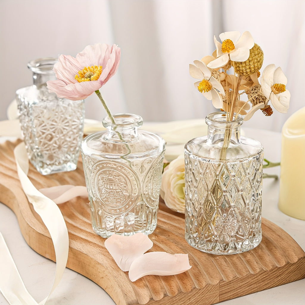 TOMNK 12/30/43/52pcs Bud Vase, Party Centerpieces, Wedding Centerpieces for Tables, Mini Clear Bud Vases for Flowers, Small Flower Vases Suitable for Birthday Party, Anniversary, Wedding, Home Table Deco, Multiple Sizes