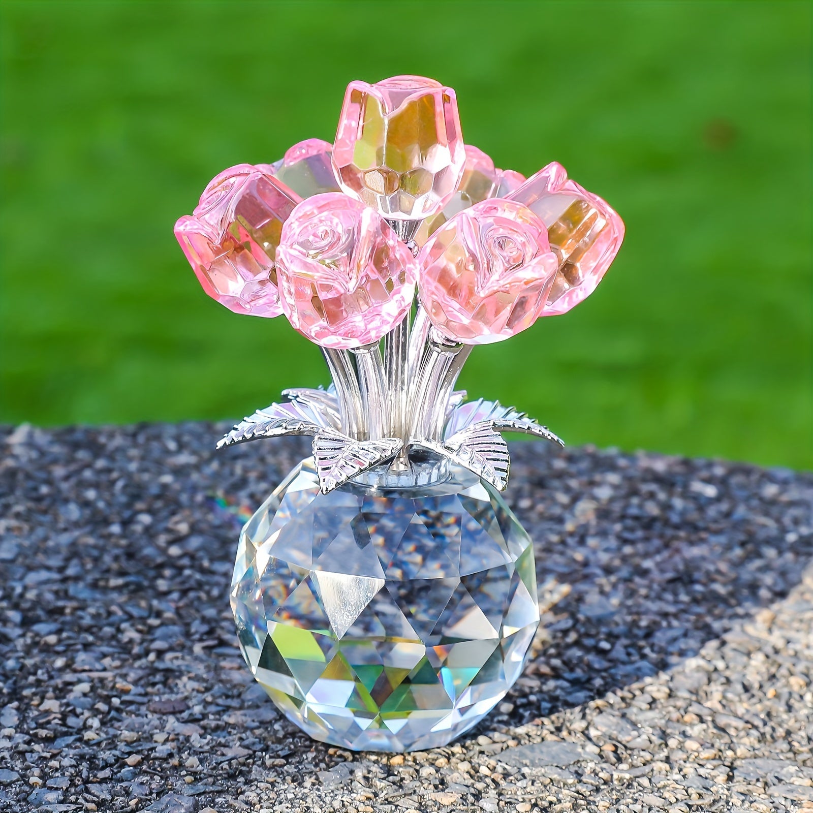 Colored Artificial Rose Bouquet - Crystal Rose Bouquet for Anniversaries, Mother's Day, Father's Day, Christmas, Valentine's Day, And National Grandparents' Day - Eternal Rose Decoration Gift