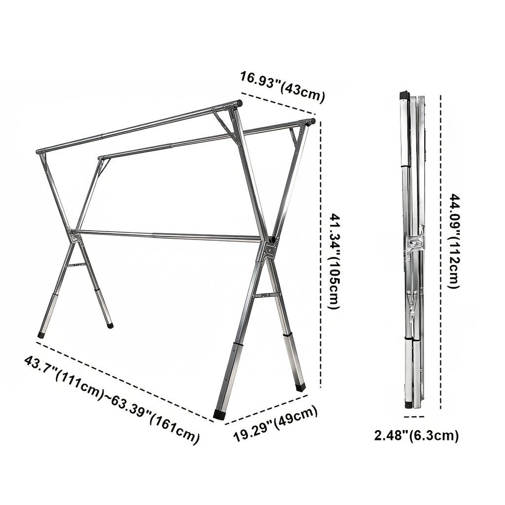 Foldable Clothes Drying Rack Outdoor Indoor, Drying Rack Clothing Collapsible, Adjustable Laundry Drying Rack, Heavy Duty Stainless Steel Clothesline, for Clothes, Blankets And Bedding, Drying Racks