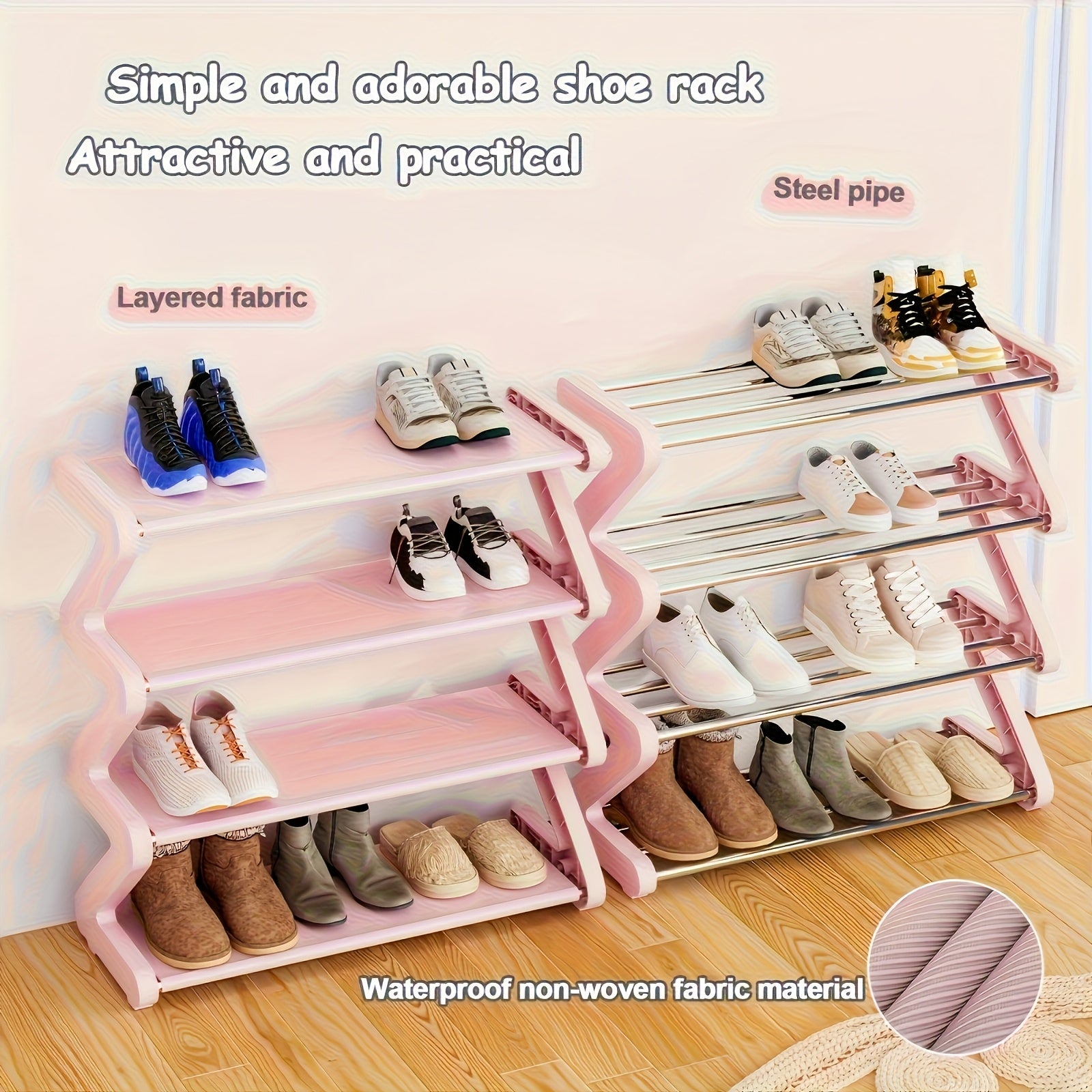 1pc Multi-Layer Simple Shoe Rack, Household Doorway Multi-Layer Storage Shoe Cabinet, Student Dormitory Under Table Miscellaneous Shoe Storage Shelf for Entryway, Doorway, Bedroom, Hallway Simple Household Shoe Storage Organizer