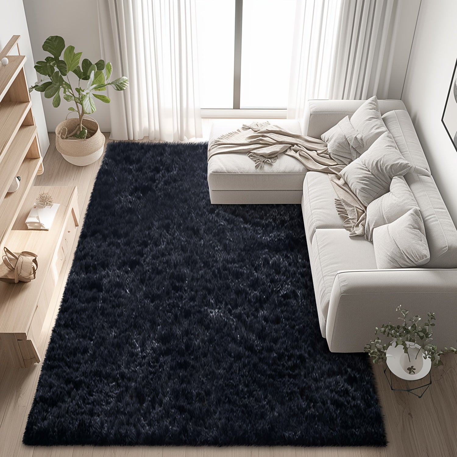 Super Soft Shaggy Area Rug for Living Room, Ultra-Plush Cozy Bedroom Carpet, Thick And Fluffy Rug Floor Mat for Home Decor. Super Warm Living Room Carpet for Winter, Housewarming Gift.