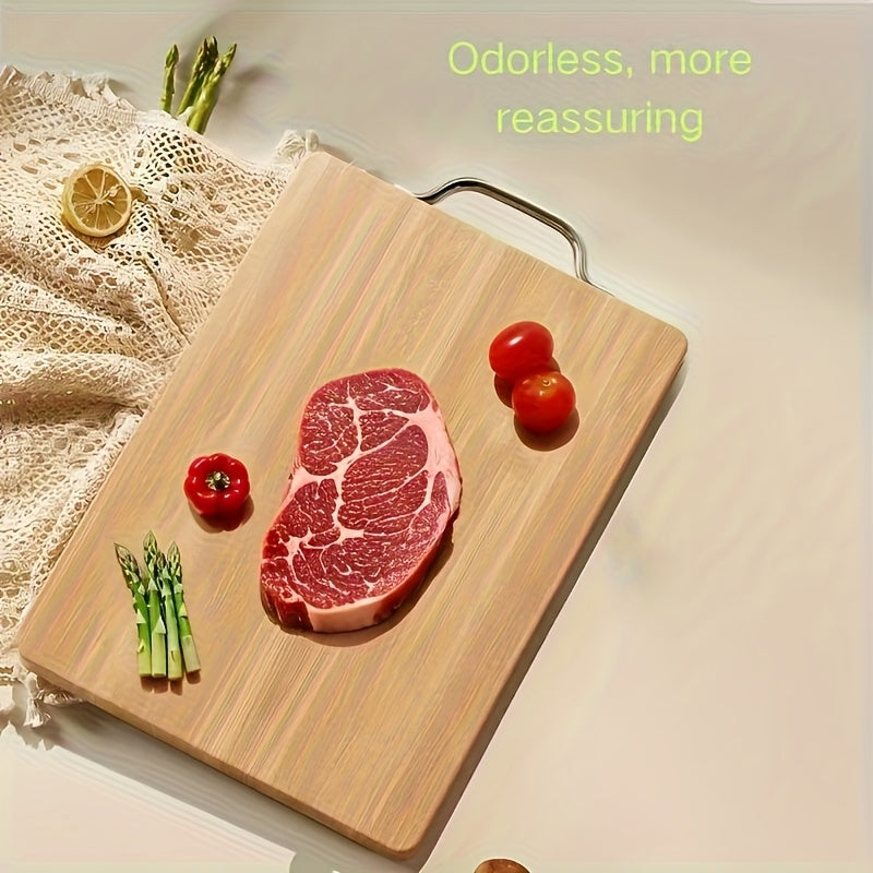 1pc 11.02x15.75inch Bamboo Cutting Board, Large Natural Wooden Chopping Board Kitchen Meat Vegetable Prep Board