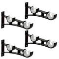 4pcs Heavy Duty Aluminum Alloy Double Curtain Rod Brackets - Sturdy Hook & Base Accessories for Secure Hanging