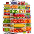 60pcs Food Storage Containers with Lids, BPA-Free Plastic Food Containers for Kitchen Storage, Leak Proof, Reusable Meal Prep Containers with Labels & Pen