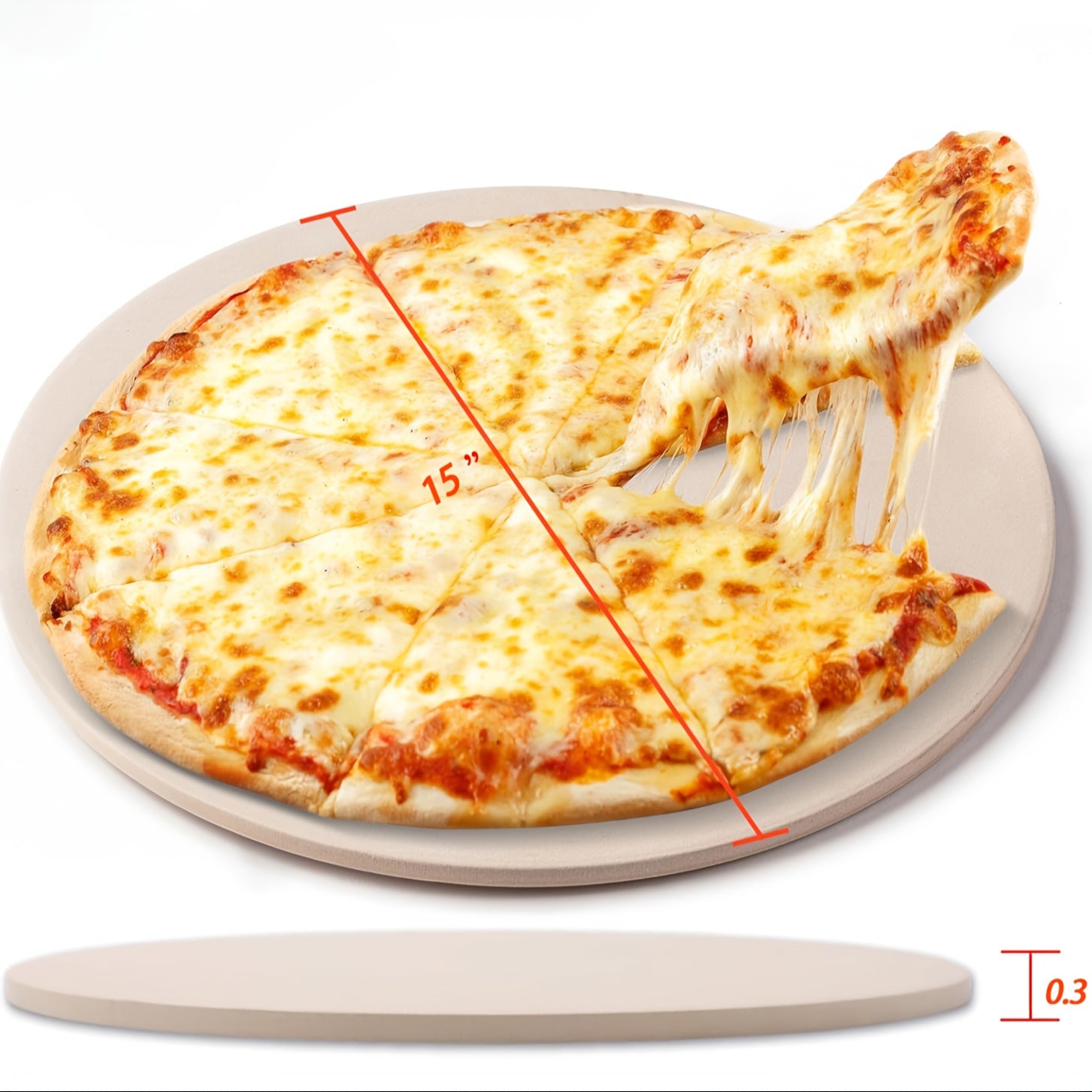 Pizza Stone, Heavy Duty Cordierite Pizza Pan for Oven And Grill, Thermal Shock Resistant Baking Stone for Bread, 15 X 11.8 Inch Rectangular, 4.5 Lbs