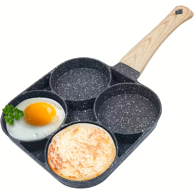 1/5pcs Premium Non-stick Breakfast Skillet For Eggs, Burgers And Omelettes - Easy Food Release, Heat-resistant Wooden Handle, Easy To Clean - Perfect For Home Kitchen Cooking For Christmas Gathering Pots And Pans Sets, Black Friday Items