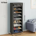 6/8/10 Layer High-Capacity Shoe Rack, with Dust Cover, Multi-Functional Storage Rack, Pipe Diameter 12Mm, Shoe Rack at The Door Saves Space, Easy to Assemble, Suitable for Household Shoe Racks And Wardrobes