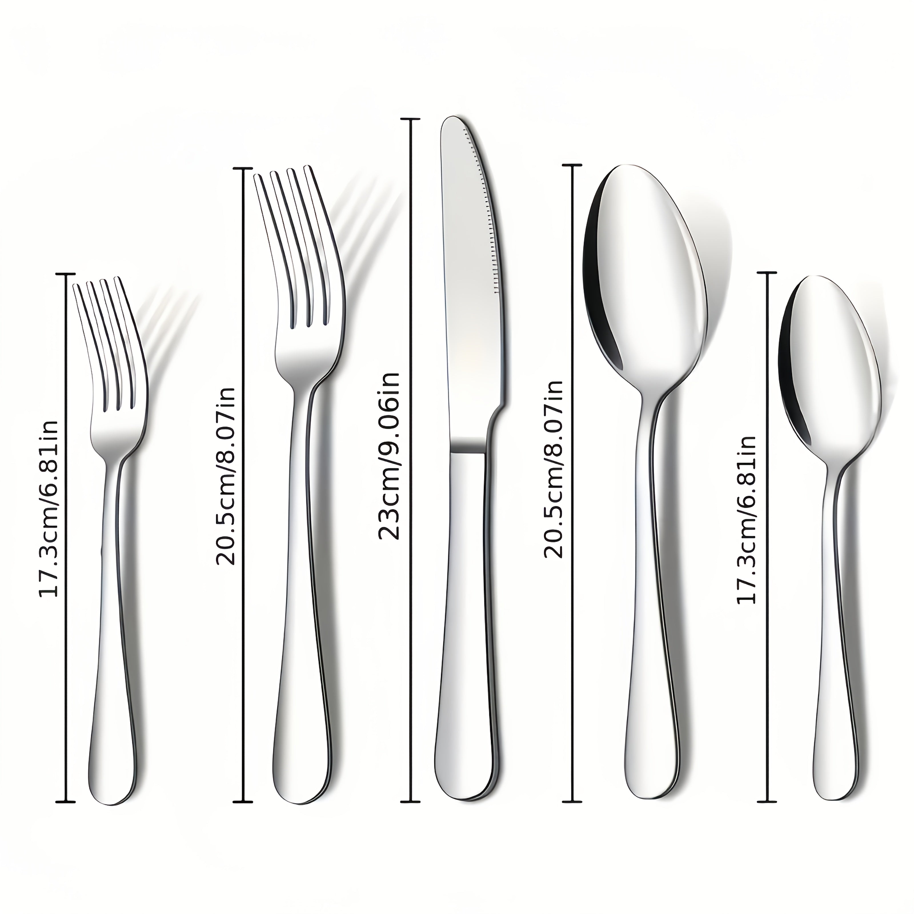 60/20pcs Stainless Steel Silverware Set - Heavy Duty Commercial Silverware for Restaurants, Weddings & Home | Dishwasher Safe, Rust-Proof, Non-Toxic | Bulk Kitchen Tableware with Gift Box The Best Gifts for Thanksgiving And Christmas