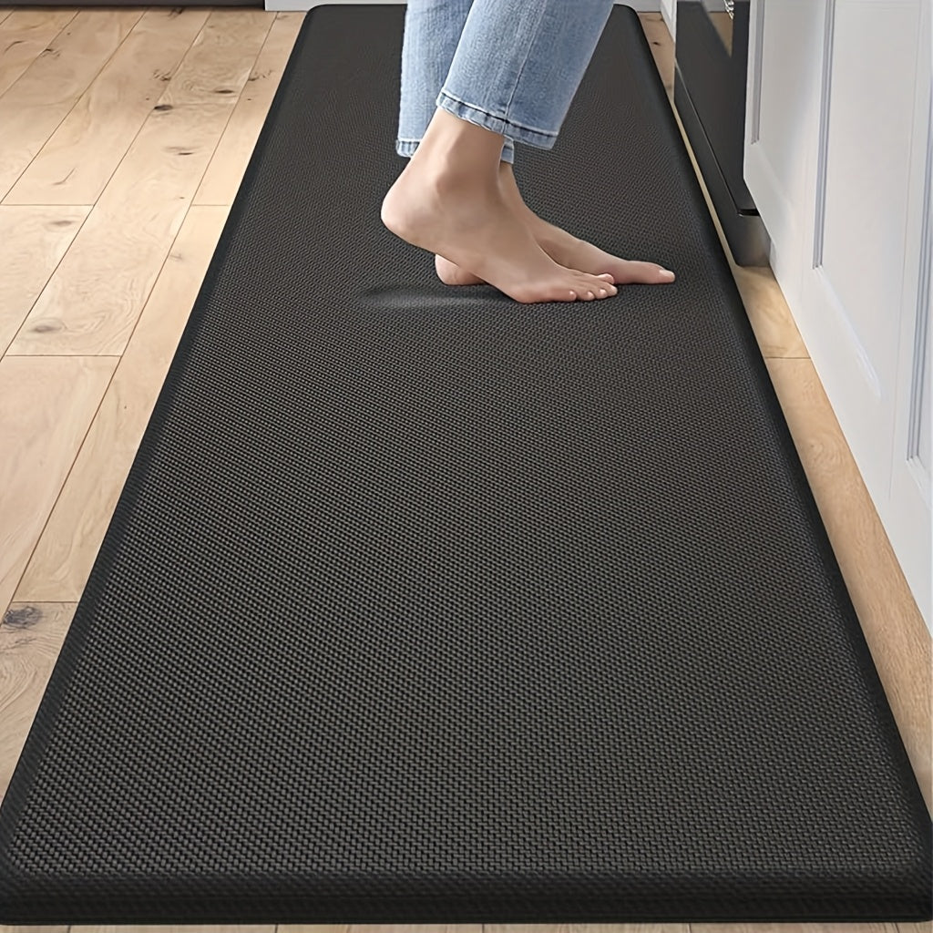 2pcs Kitchen Mats Cushioned Kitchen Rug, Non-Slip Kitchen Mats And Rugs Heavy Duty PVC Ergonomic Comfort Foam Rugs for Kitchen, Floor Home, Office, Sink, Laundry, 1 Set 2pcs[Black]