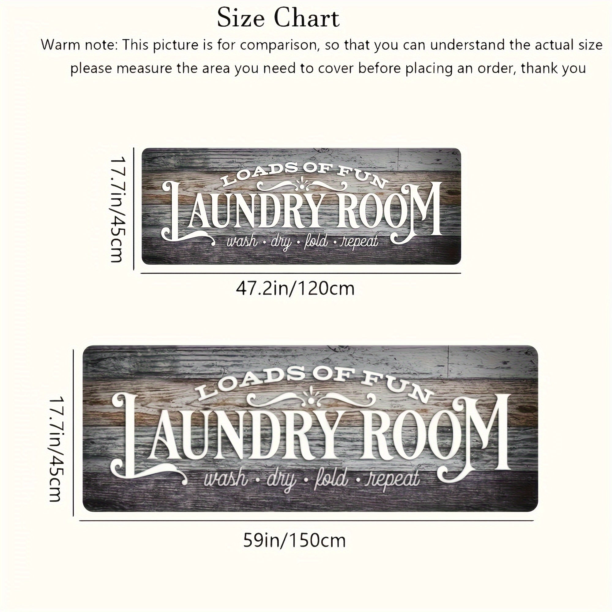 Non-Slip Laundry Room Mat- Heavy Duty Washable Rubber Backing Carpet, Dark Brown/Gray Wood Grain Design, Suitable for Laundry Room, Kitchen, Bathroom- Easy to Clean Home Carpet, Rustic Style, Durable Structure, Practical Home Item