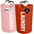 2pcs Large Laundry Basket | Foldable, Elevated, High Quality With Half Ring Handle Design | Brand: Moonrise