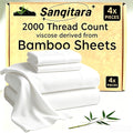 Cooling Bed Sheet Sets - Luxurious & Ultra-Soft King Queen Full Twin Size Cooling Sheets for Hot Sleepers - Comfortable & Cool, Bamboo Blend Sheets King Size/Deep Pockets (Grey)-Home Christmas Decorations
