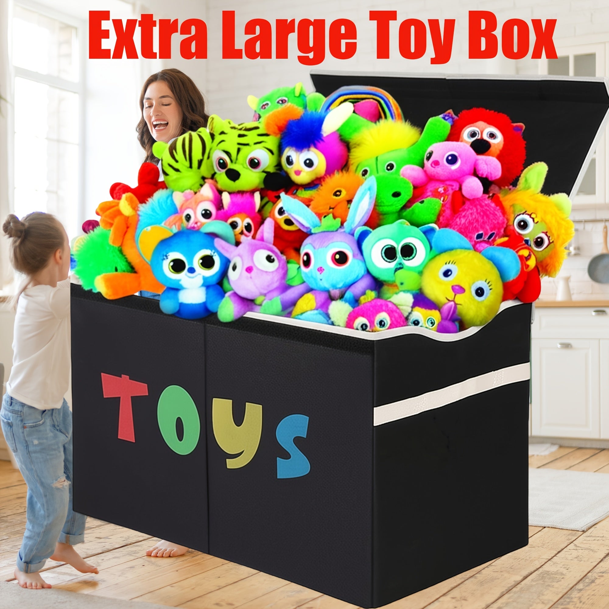 31.7gal Extra Large Box, Collapsible Sturdy Kids Chest for Boys, Girls, Kids, Storage Organizer Toddler Storage Bins with Lids, Box Basket for Living Room, Bedroom, Nursery, Shelf Baskets