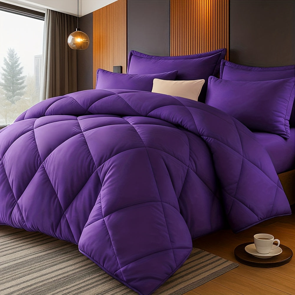 2/3pcs Solid Color Diamond Pattern Large & Extra-Large Bed Sheet Sets Soft Comfortable And Ultra-fine Fiber Filled Lightweight Fabric Breathable Quilt Easy to Take Care Of Equipped with Quilts And Pillowcases Luxurious Quality & Ideal Gift