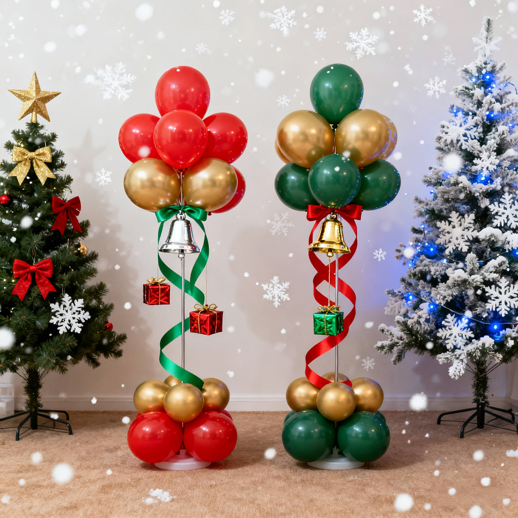 Balloon Column Stand Kit Set of 2, 7Ft Height Adjustable Balloon Arch Kit, Metal Telescopic Pillar Balloon Stand, Birthday Party, Graduation, Wedding Christmas Decorations for Halloween Halloween, Christmas