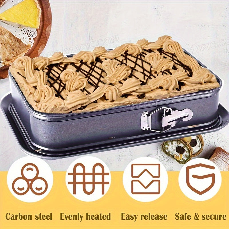 1pc Premium Non-Stick Carbon Steel Springform Cake Pan with Removable Bottom- Leak-Proof, Easy to Clean, Perfect for Cheesecakes, Brownies, And Holiday Baking, Festive Cake Making| Secure Latch Design| Easyclean Surface, Baking Additions