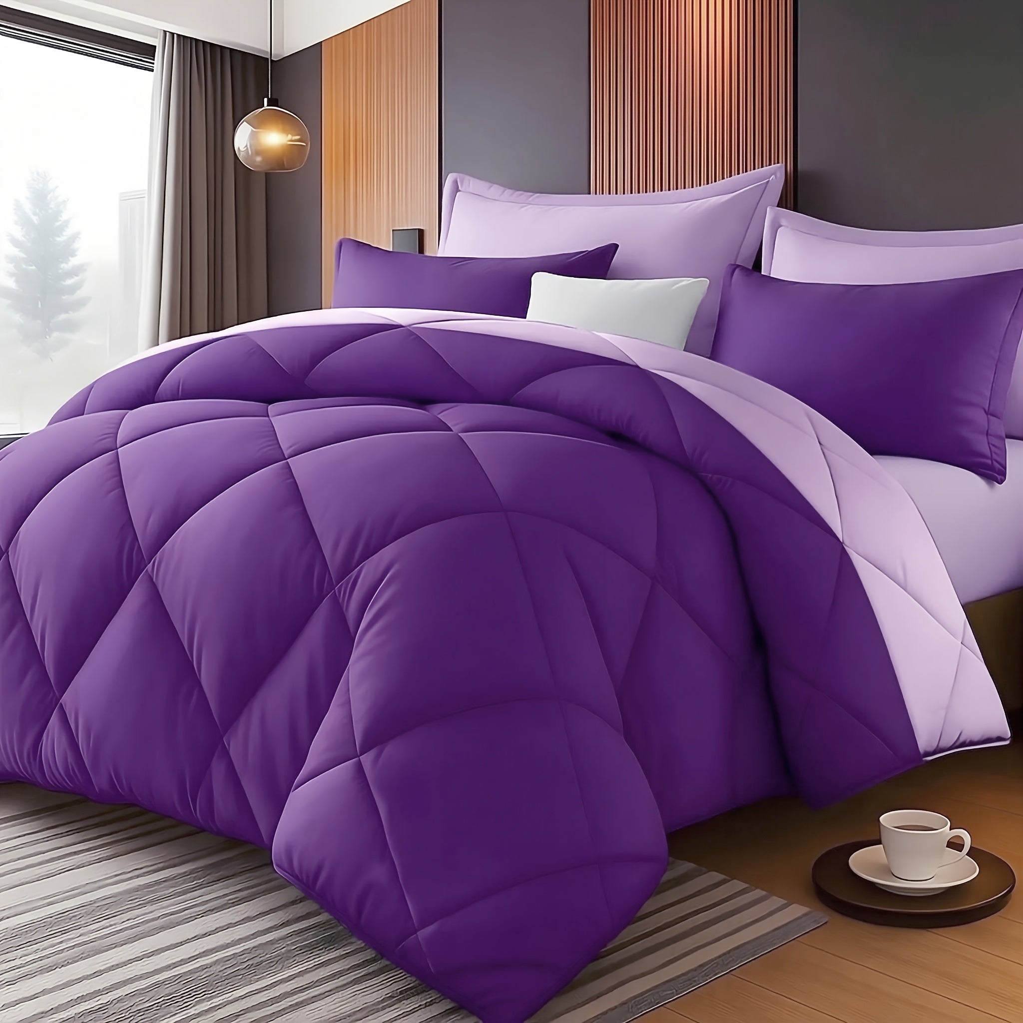 2/3pcs Solid Color Diamond Pattern Large & Extra-Large Bed Sheet Sets Soft Comfortable And Ultra-fine Fiber Filled Lightweight Fabric Breathable Quilt Easy to Take Care Of Equipped with Quilts And Pillowcases Luxurious Quality & Ideal Gift