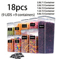 14/18/30/48/60/84pcs Airtight Food Storage Containers with Lids, BPA Free Plastic Kitchen Storage Containers for Rice, Spaghetti, Cereal, Pasta, Flour And Sugar Containers, 7/9/15/24/30/42 Lids+7/9/15/24/30/42 Containers Kitchen Additions
