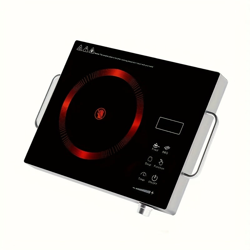 Electric Ceramic Stove, Electromagnetic Stove, Infrared Hot Plate Electric Stove, Portable Cookware Suitable for Cooking 2200W, Adjustable Temperature Control, Dual Control, Induction, Touch And Rotation