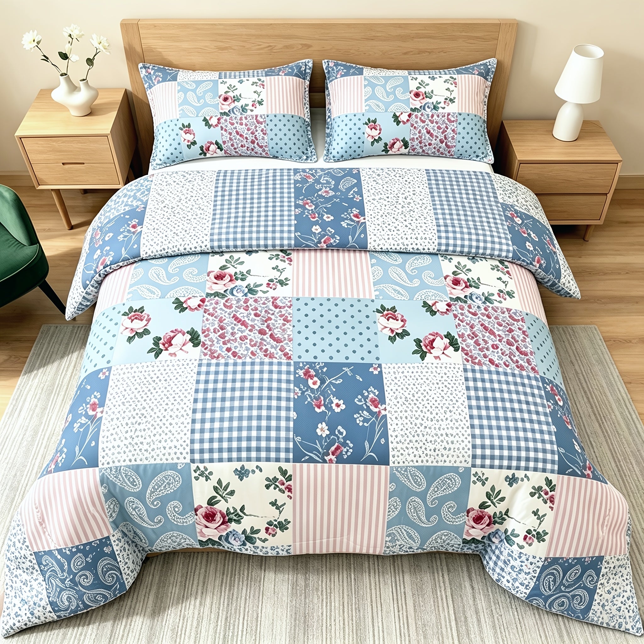 Two/Three Pcs Solid Color Large And Extra-Large Bed Sheet Sets Soft Comfortable And Fiber Filled Lightweight Fabric Breathable Quilt Easy to Take Care of Equipped with Quilt And Pillowcases 1 Quilt, 1/2 Pillowcases, for Bedroom, Random Color