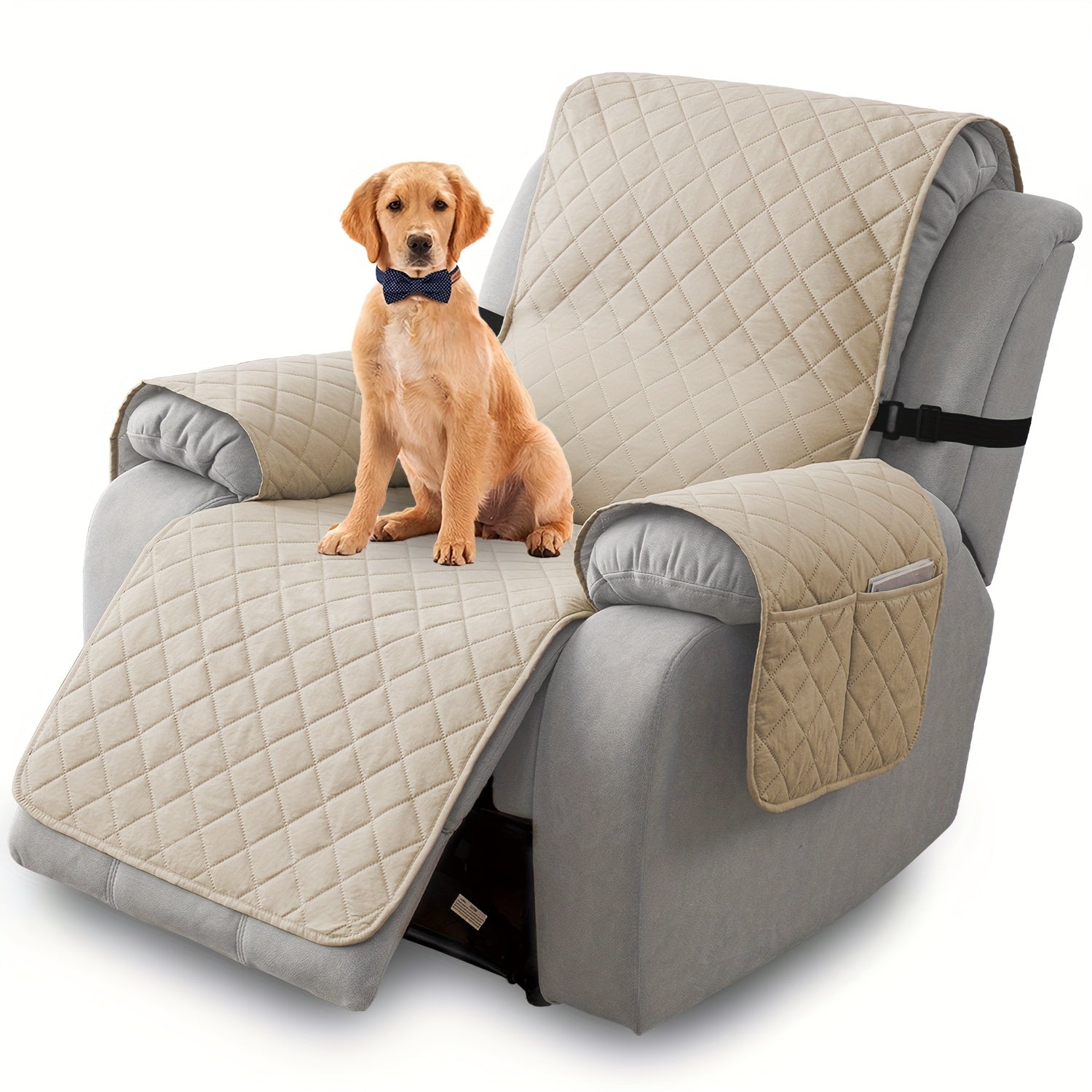 1pc 100% Non-Slip Recliner Chair Cover Sofa Slipcover, Pet Cover For Large Recliner With Elastic Straps, Washable Chair Seat Cover Recliner Chair Furniture Protector, Perfect For Indoor And Outdoor Use, Home Decoration, Mother'S Day Gifts