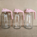 2/3-Pack, 64oz Mason Jar with Measurement Markings, Mason Jar Set, Cold Water Pitcher, Glass Pitcher with Handle and Lid