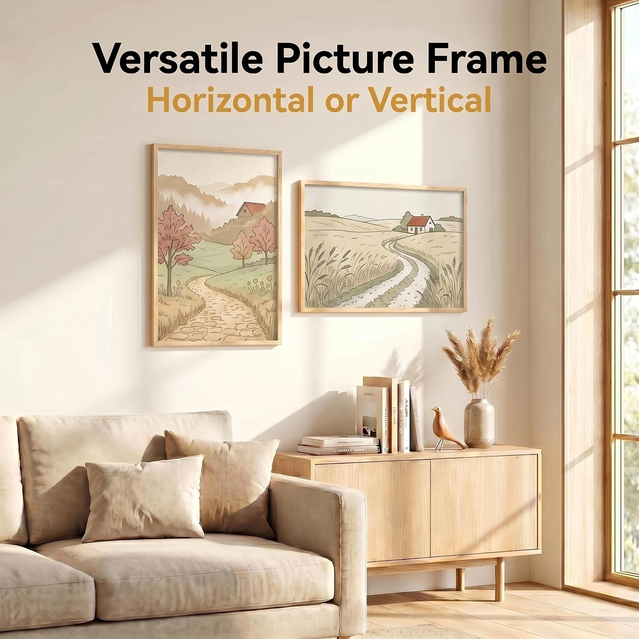 3 Pack 16X24 Picture Frame Black, Scratch-Proof Poster Frames 16 X 24 for Photo Gallery - Slide-In Strips, Horizontal Or Vertical Wall Mounting