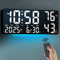 Large Screen LED Alarm Clock - Luminous Display of Week, Temperature, Humidity, and Timer - Ideal for Bedroom, Living Room, and Office with Sleek Modern Design.