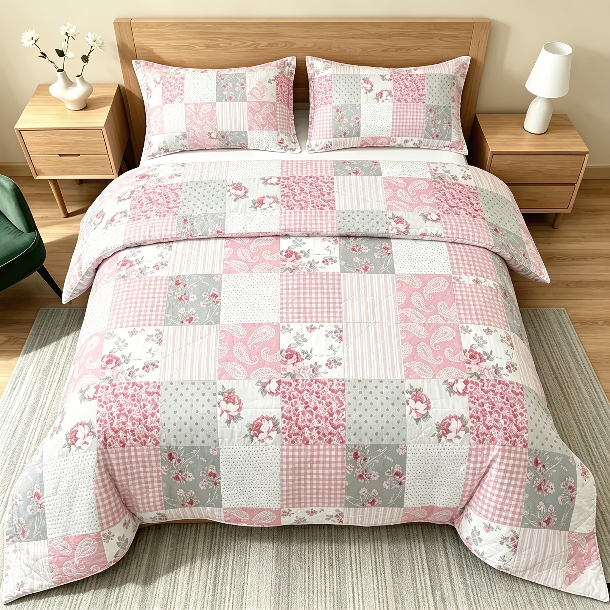 Two/Three Pcs Solid Color Large And Extra-Large Bed Sheet Sets Soft Comfortable And Fiber Filled Lightweight Fabric Breathable Quilt Easy to Take Care of Equipped with Quilt And Pillowcases 1 Quilt, 1/2 Pillowcases, for Bedroom, Random Color