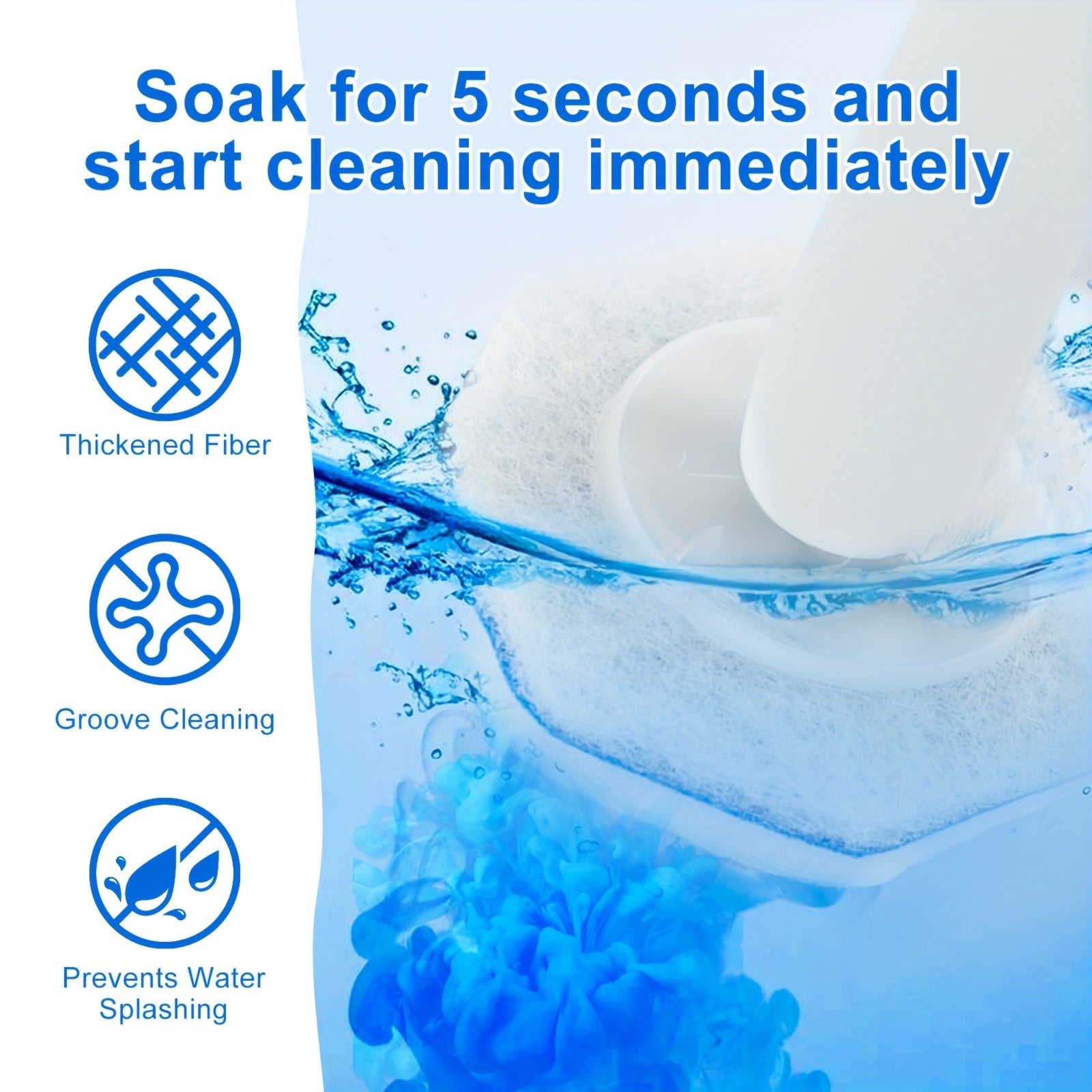 120/58 Pack Toilet Wand Refills Disposable Toilet Brush Replacement Heads with Upgraded Fiber Bristles, with Clorax Toilet Brush Replacement Systems, Handle Not Include