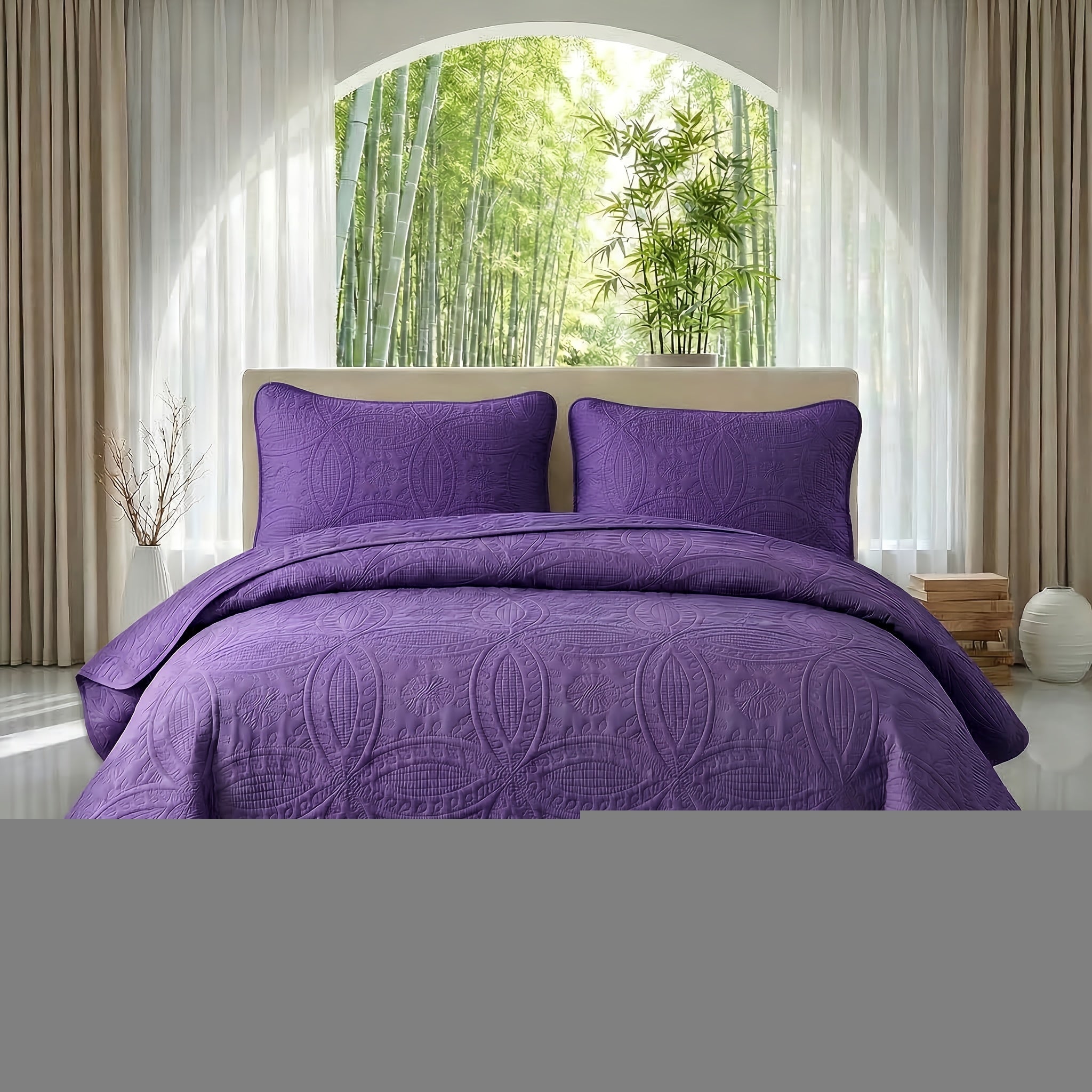 2/3pcs Ultrasonic Quilted Bed Cover, Coin & Floral Pattern Retro Bedspread, Soft Breathable Non-Slip Mattress Cover, Machine Washable Bedding For Bedroom Dorm Guest Room, 10 Colors Available