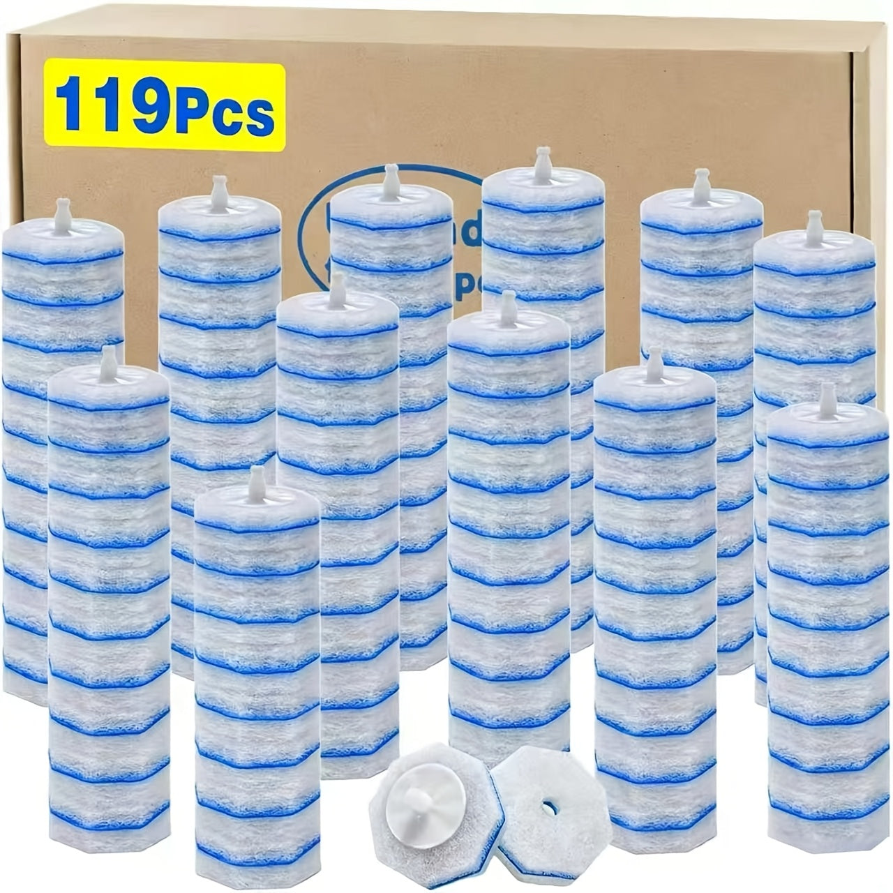 119/50/19-count Toilet Wand Refills for Cloroxs, Disposable Toilet Brush Refills Replacement, Toilet Bowl Cleaner Wand Refills, Upgraded Fiber Toilet Brush Head for Bath & Toilet Bowl Deep Cleaning