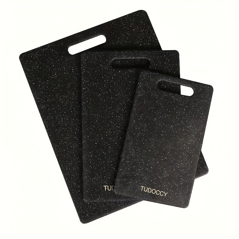 [3pcs Chopping Board Set] 3pcs/SET Kitchen Chopping Board, Two -color Large, Medium, Small -sized 3 -piece Set Of Cutting Board, Excluding BPA Cutting Board, Plastic Cutting Board With Easy Shaking Handle, Non -porous Meat Cutting Board