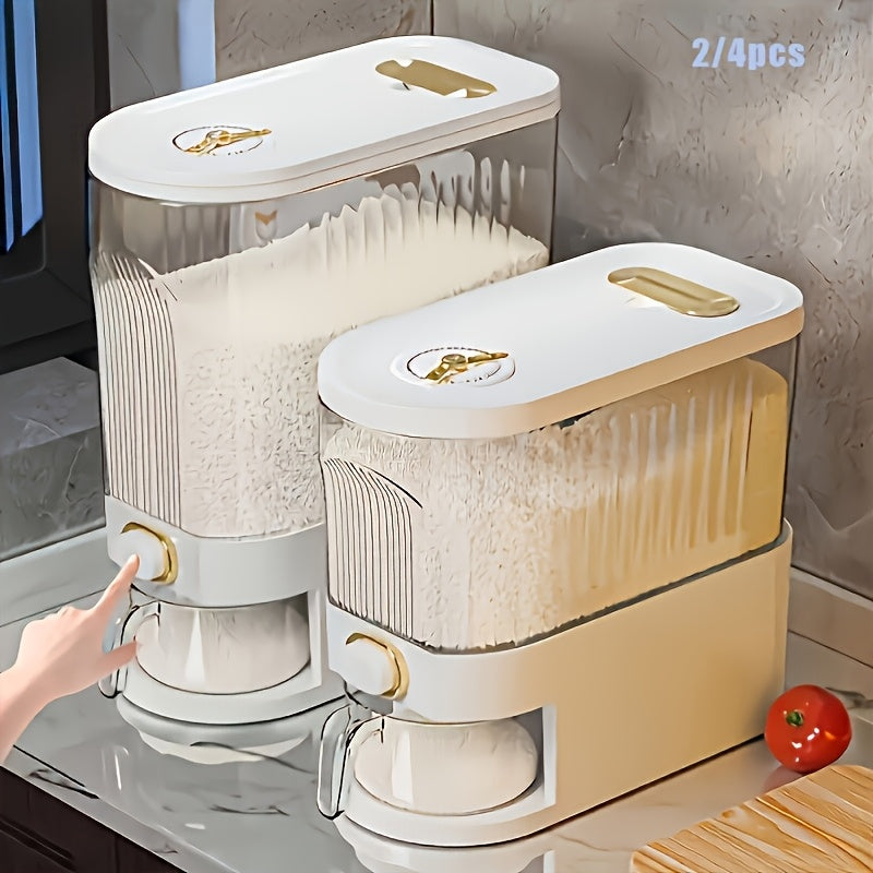 22/11Lbs Large Capacity Sealed Food Storage Tank, Suitable for Bulk Food Storage, BPA Free Plastic Container, Food Cabinet Storage Tank, Suitable for Grains, Nuts And Rice, Kitchen Storage And Storage, Kitchen Accessories, Christmas Gifts (5kg/10kg)