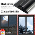 One-Way Privacy Window Film - Sun Blocking, Blocking & Heat Control Static Cling Film, Energy Saving Anti-Glare Reflective Coating No Glue- Easy Install For Home Office Hotel. Anti-Peeping | Glare Reduction Film | Reflective Glass Film(23.6''x118'')