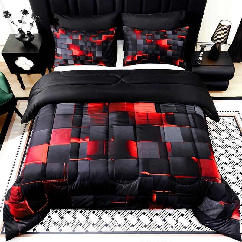 2/3pcs Solid Color Diamond Pattern Large & Extra-Large Bed Sheet Sets Soft Comfortable And Ultra-fine Fiber Filled Lightweight Fabric Breathable Quilt Easy to Take Care Of Equipped with Quilts And Pillowcases Luxurious Quality & Ideal Gift