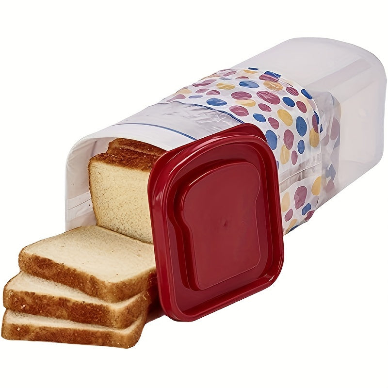 1pc Leak-proof and Reusable Plastic Storage Container | Multifunctional Transparent Sealing Box for Bread, Toast, Fruits, and Vegetables | Flip Top Closure, Rectangle Shape, Kitchen Storage and Additions