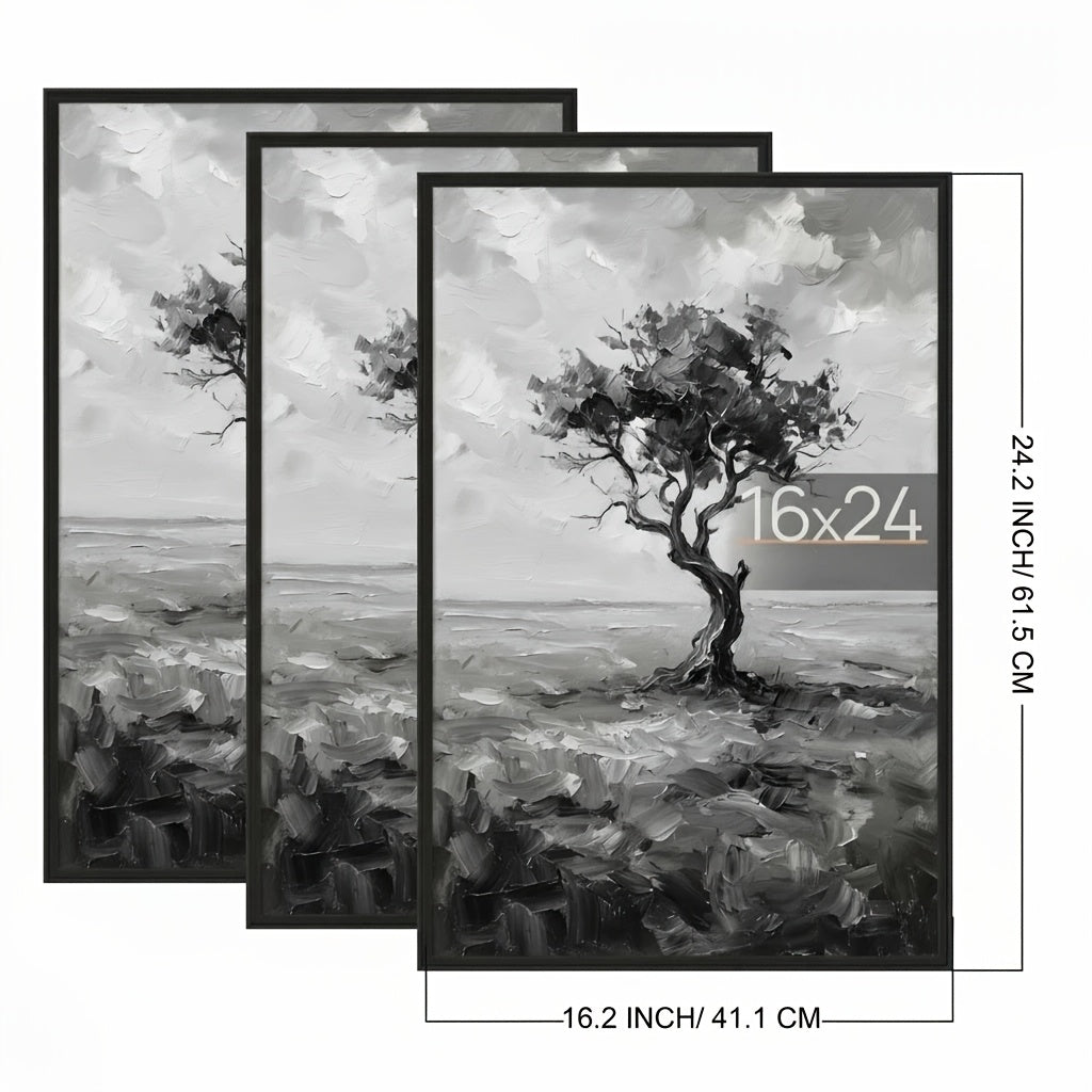 3 Pack 16X24 Picture Frame Black, Scratch-Proof Poster Frames 16 X 24 for Photo Gallery - Slide-In Strips, Horizontal Or Vertical Wall Mounting