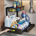2-Tier Under Sink Organizers And Storage, Under Sink Organizer, Slide Out Pull Out Cabinet Organizer Shelf, Metal Sliding Drawer for Kitchen Bathroom Pantry Cabinet Closet Organization Rack (1 PACK/2 PACK)
