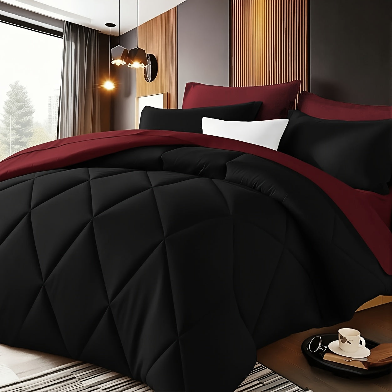 2/3pcs Solid Color Diamond Pattern Large & Extra-Large Bed Sheet Sets Soft Comfortable And Ultra-fine Fiber Filled Lightweight Fabric Breathable Quilt Easy to Take Care Of Equipped with Quilts And Pillowcases Luxurious Quality & Ideal Gift