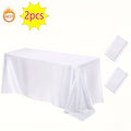 2pcs 57.09*101.97inch Rectangular Satin Tablecloth, Smooth Fabric Tabletop Decoration, Suitable for Wedding Banquet Table Decor, Banquet Table Decor, Birthday Party, and Outdoor Party Decorations