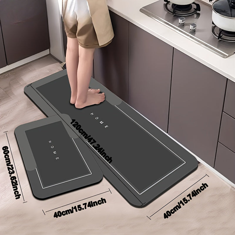 2pcs Combo Pack, Super Absorbent Diatomaceous Earth Kitchen Mats - Non-slip, Fast Drying, Suitable for Bathroom and Living Room/ Kitchen, Keep Dry, Best Gift for Your Family in Holiday.