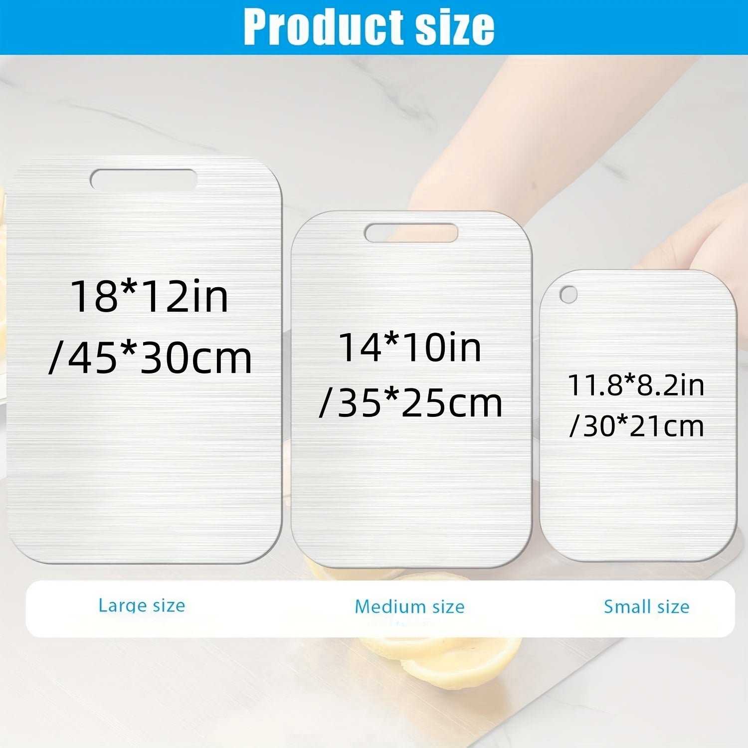 Titanium Cutting Board for Kitchen, 2025 New Upgrade 100% Pure Titanium Cutting Boards 3pcs, Large/Medium/Small Cutting Board, Double Sided Durable Metal Cutting Board