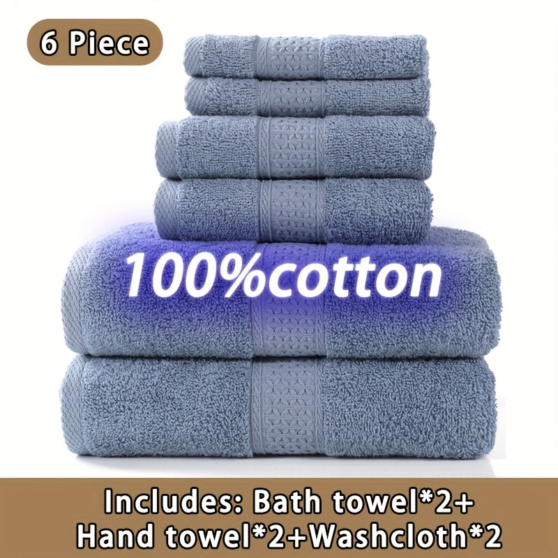 100% Cotton Bath Towel Set (3/6pcs) - Ultra-Soft, Highly Absorbent, Durable - Ldeal for Hotel, Home, Shower, Spa, Sanua - Multiple Color Options, Valentines Gift For Lovers