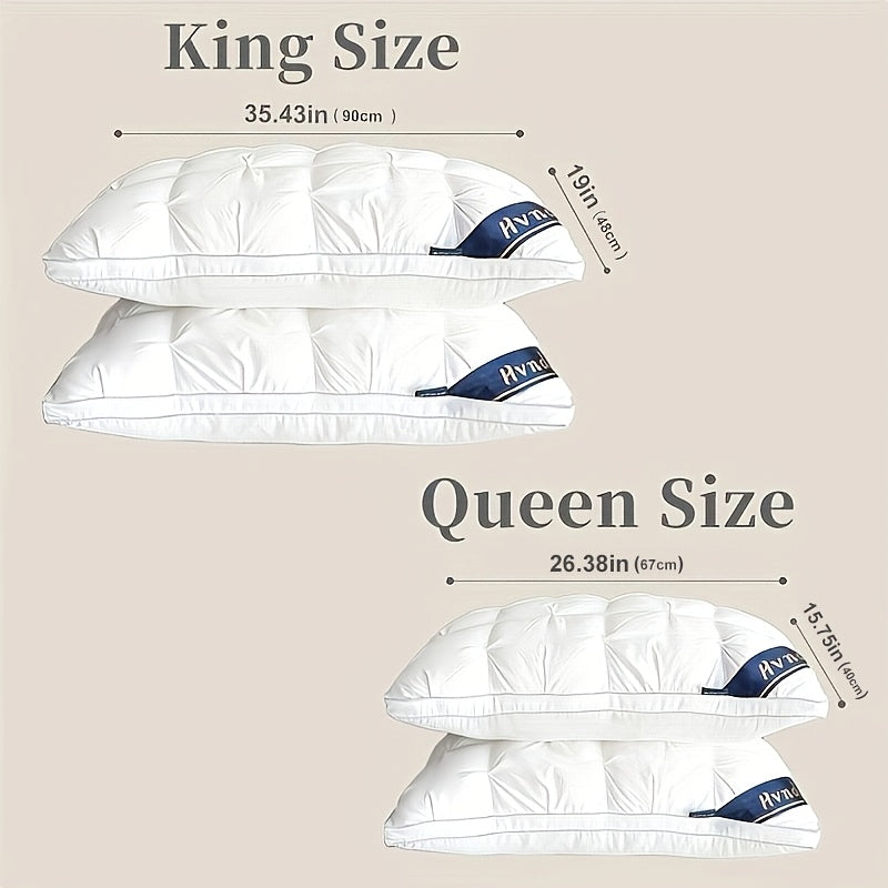 2pcs Luxury Hotel-Quality Pillows, Queen/King Size High Resilience Plush Fill, HypoallergenicPolyester Fabric, Soft Comfortable for Deep Sleep. Ideal for Side Back Sleepers, BreathableCooling, All-Season Use, Machine Washable