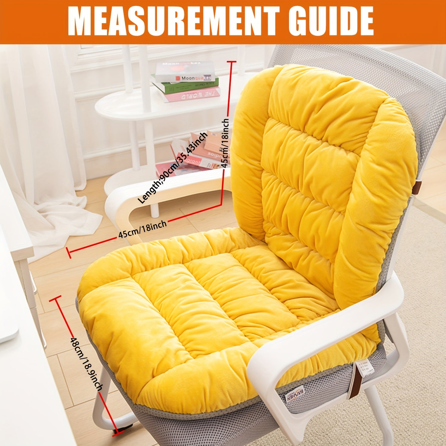 1pc, Thick And Comfortable Seat Cushion, Office Chair Cushion, Lumbar Support And Backrest Cushion for Long Sitting, Living Room Home Decoration