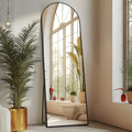 Arched Full Length Mirror, Full Body Free Standing Leaning Mirror Hanging Mounted Mirror Modern Simple Tall Home Decor for Living Room Bedroom Cloakroom
