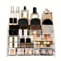 1 Set 5-Tier Clear Acrylic Perfume Storage Box, Multi-Tier Transparent Cosmetic & Skincare Organizer, Compact Countertop Display Shelf for Vanity, Stylish Lightweight Sturdy Perfume Cabinet, Vanity Tray, Home Storage for Beauty Enthusiasts