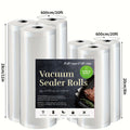 6 Count Food Vacuum Sealer Bags Multipack Self-Cut, 3 Rolls 11"X 20'+ 3 Rolls 8"X 20' | 6 Pack, Thick Embossed Roll Bags for Dry/Moist Airtight Food Storage, Meal Prep And Sous Vide, Commercial Grade Heavy Duty Seal Food Vac Bags
